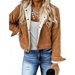 NEW RETRO FASHION retro corduroy jacket in khaki